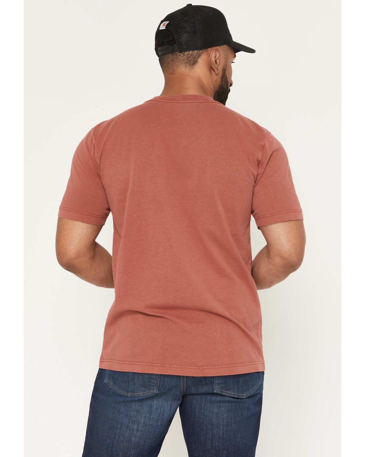 Image #4 - Carhartt Men's Solid Relaxed Fit Short Sleeve Pocket T-Shirt, Red, hi-res