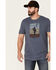 Image #1 - Moonshine Spirit Men's Desert Cacti Graphic Short Sleeve T-Shirt, Medium Blue, hi-res