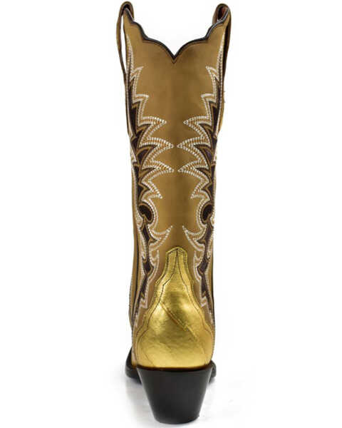 Dan Post Women's Eel Exotic Western Boot - Snip Toe , Gold, hi-res