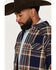 Image #2 - Cody James Men's Trailhead Plaid Print Flannel Fleece Lined Shirt Jacket, Navy, hi-res