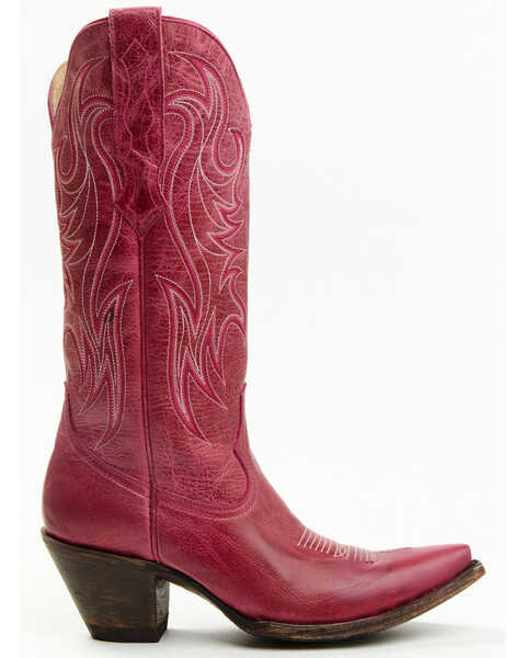 Image #2 - Idyllwind Women's Coming Up Roses Leather Western Boots - Snip Toe , Magenta, hi-res