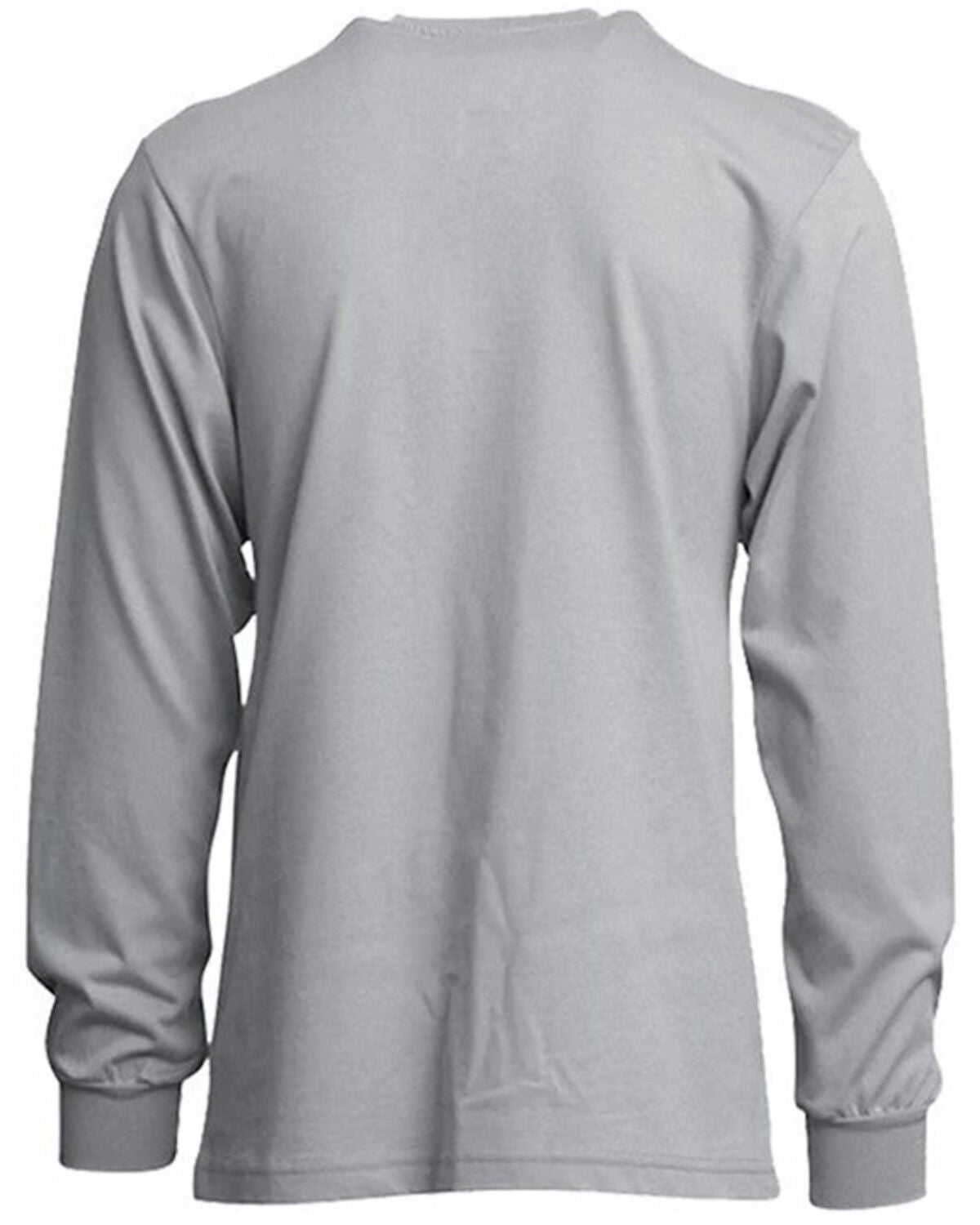 Image #2 - Lapco Men's FR Long Sleeve Button-Down Henley Work Shirt - Tall, Grey, hi-res