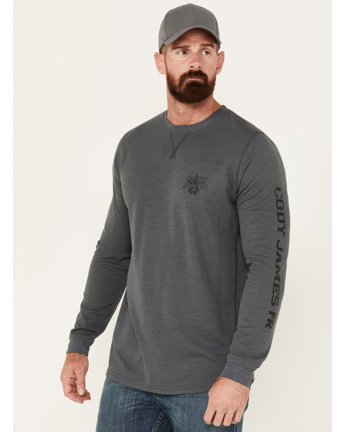 Image #2 - Cody James Men's FR Long Sleeve Graphic Work T-Shirt, Charcoal, hi-res