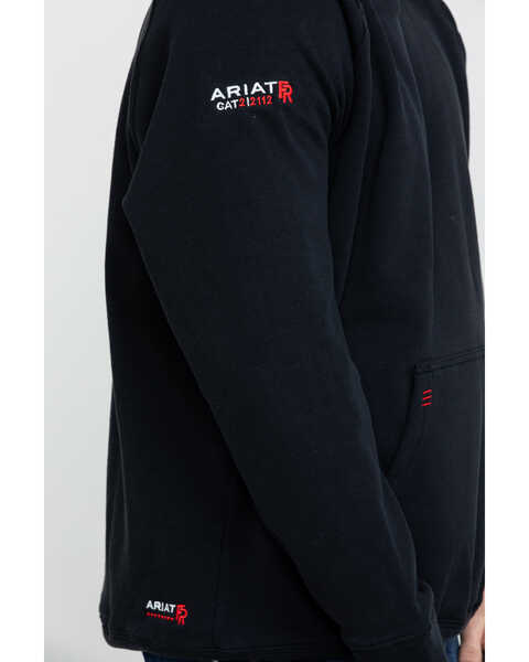 Image #4 - Ariat Men's FR Primo Fleece Logo Work Hooded Sweatshirt - Tall , Black, hi-res