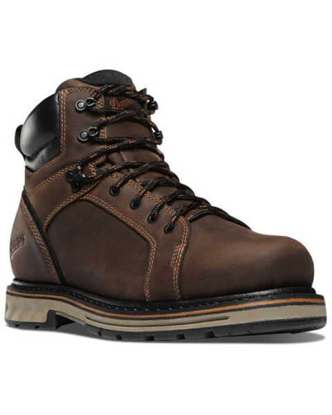 Image #1 - Danner Men's Steel Yard Lacer Work Boots - Steel Toe, Brown, hi-res