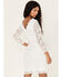Image #4 - Panhandle Women's Floral Lace Scalloped Dress, White, hi-res