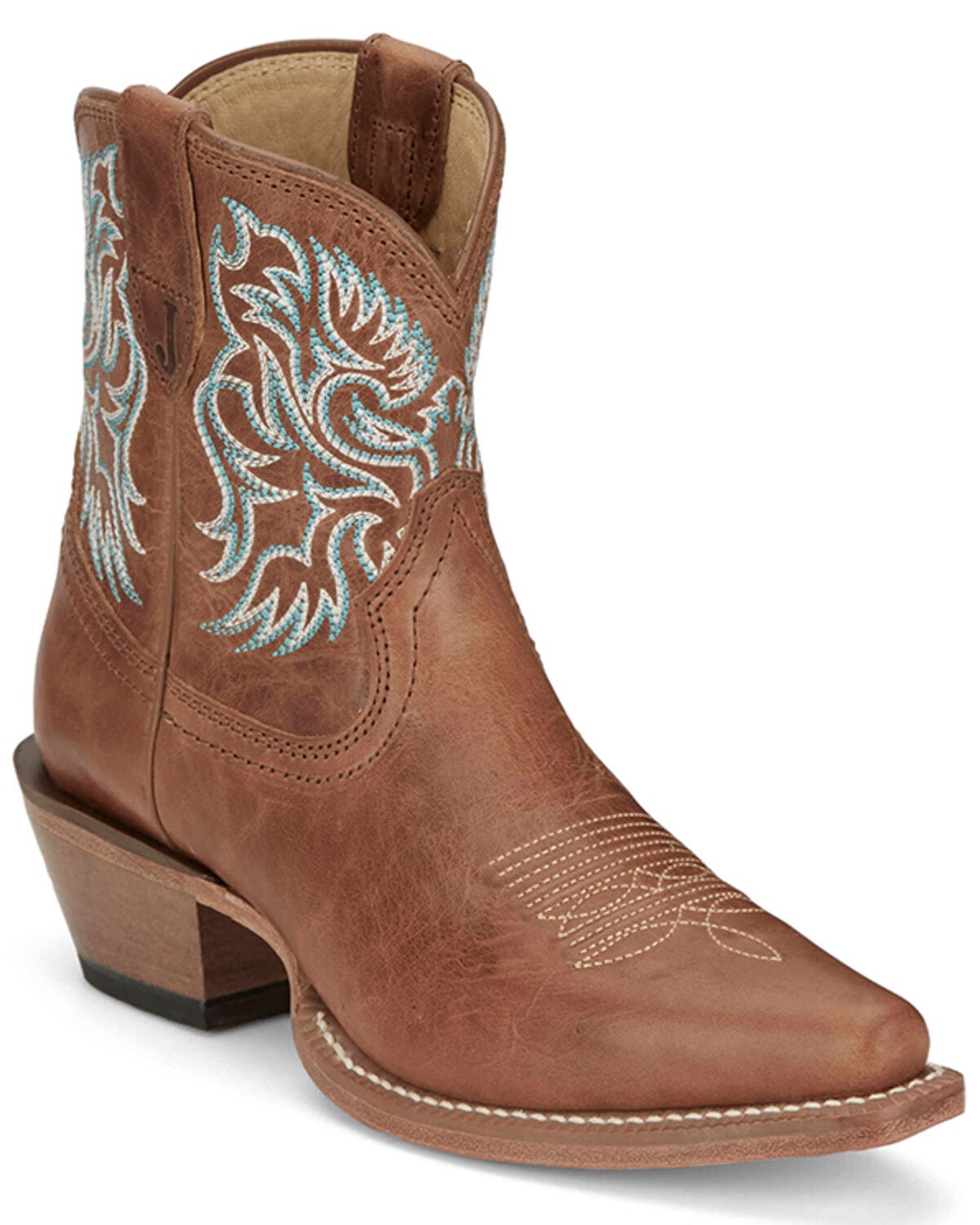 Justin Women's Isabella Barnwood Western Booties - Snip Toe, Brown, hi-res