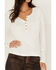 Image #3 - Idyllwind Women's Velvet Trim Henley Shirt, Off White, hi-res