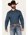 Image #1 - Wrangler Men's Dark Wash Denim Long Sleeve Snap Western Shirt, Dark Wash, hi-res
