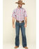 Tuf Cooper Men's Red Competition Stretch Plaid Short Sleeve Western Shirt , Red, hi-res
