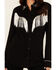 Image #4 - Wrangler Women's Fringe Long Sleeve Snap Western Shirt, Black, hi-res