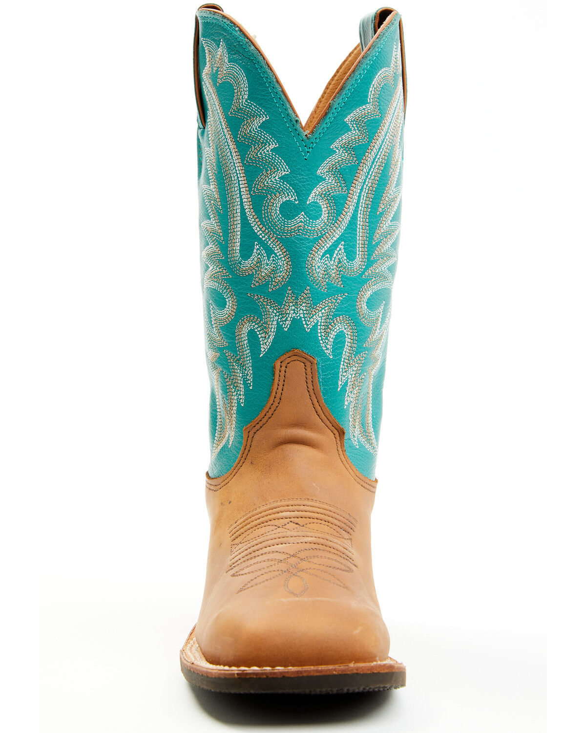 Image #4 - Justin Women's Shay Distressed Performance Western Boots - Broad Square Toe, Cognac, hi-res