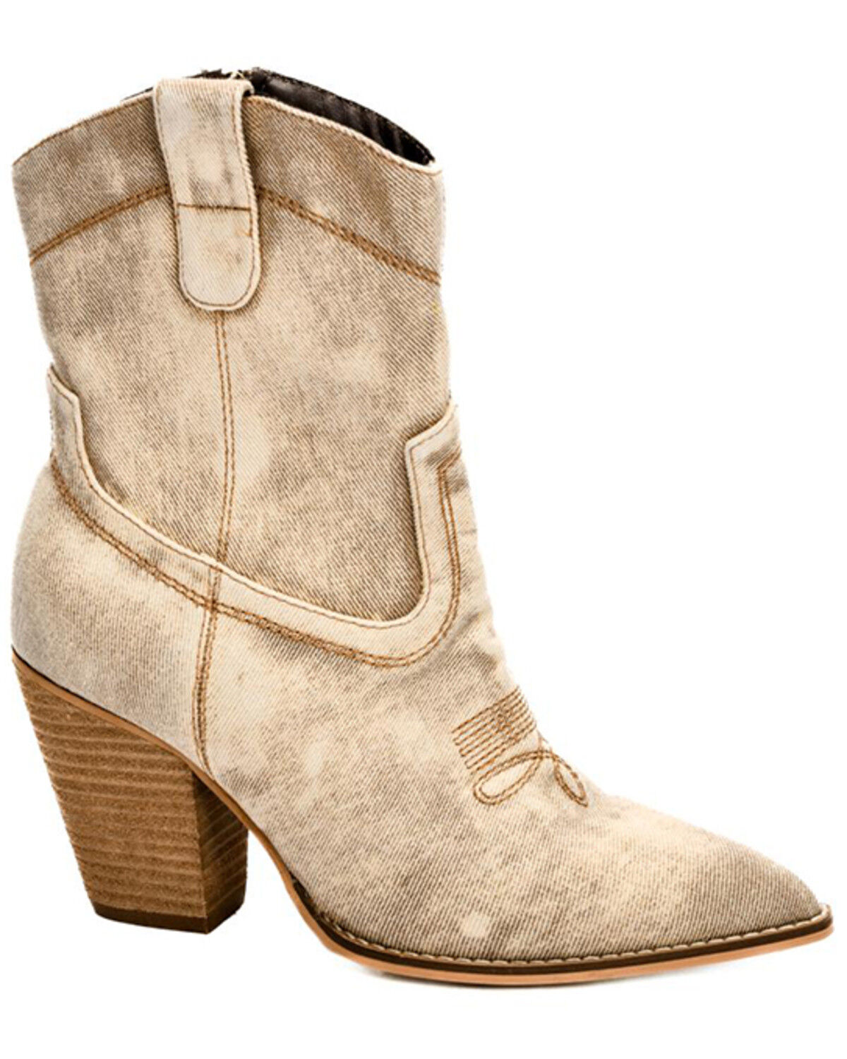 Image #1 - Hey Girl by Corkys Women's Friends in Low Places Western Booties - Round Toe, Beige, hi-res