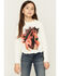 Image #1 - Shyanne Girls' Horse Print Long Bell Sleeve Shirt, Cream, hi-res