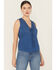 Image #2 - Idyllwind Women's Cedar Embroidered Tie-Front Sleeveless Top, Blue, hi-res