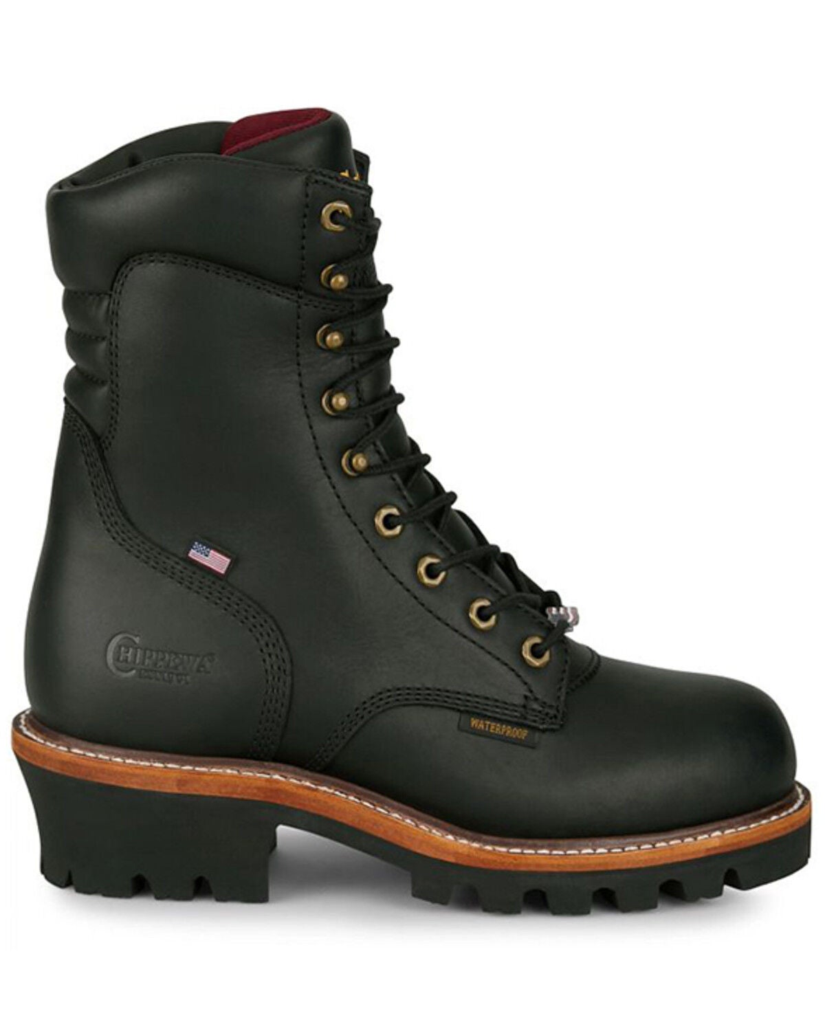 Image #2 - Chippewa Men's 9" Super Logger Waterproof Insulated Work Boots - Steel Toe, Black, hi-res