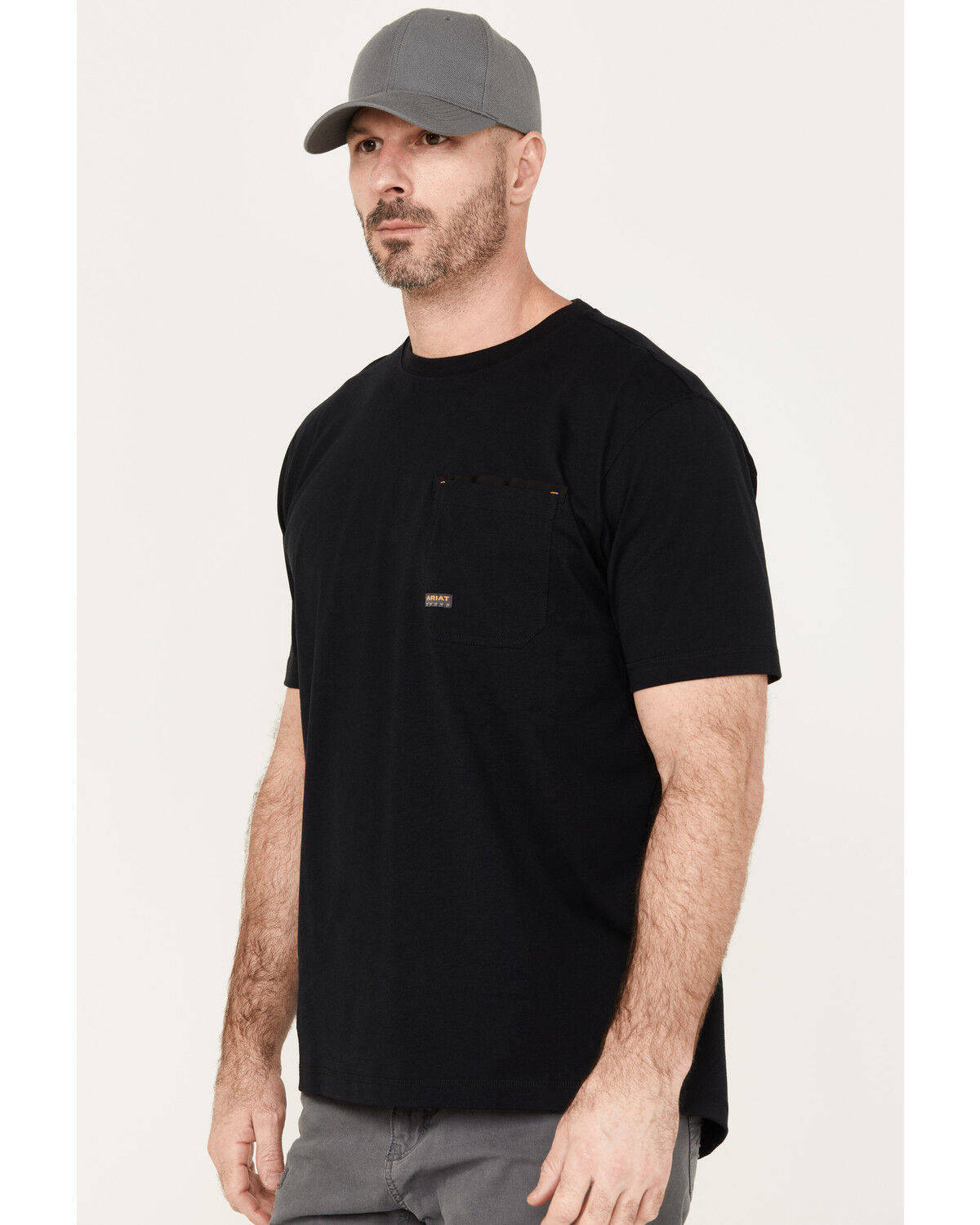 Image #2 - Ariat Men's Rebar Workman Born For This Short Sleeve T-Shirt, Black, hi-res