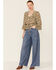 Image #4 - Wild Moss Women's Olive Floral Chiffon Bell Sleeve Blouse, , hi-res
