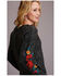Stetson Women's Floral Embroidered Crew Neck Sweater, Grey, hi-res