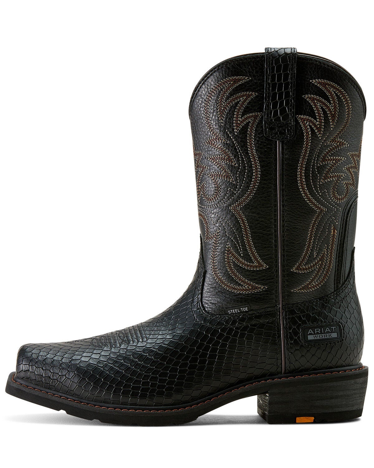 Image #4 - Ariat Men's Ironside Pull-On Work Boots - Steel Toe, Black, hi-res