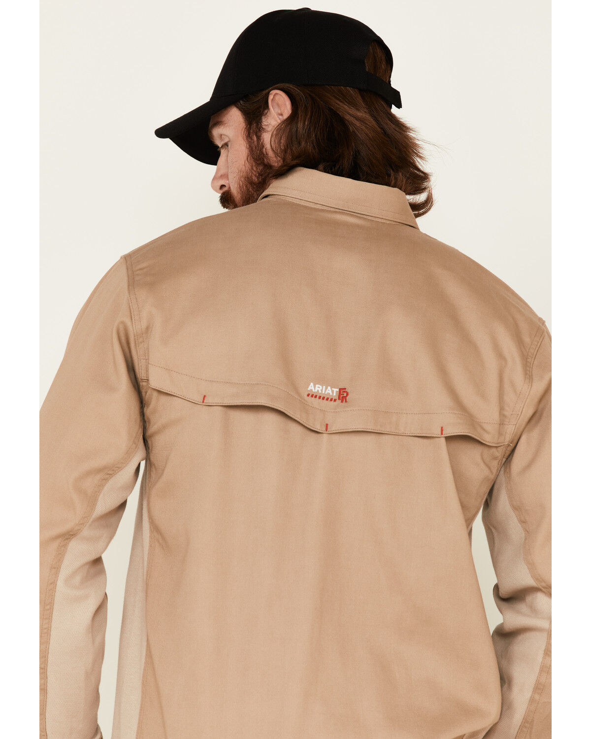 Image #5 - Ariat Men's FR Solid VentTEK Long Sleeve Work Shirt - Big, Beige, hi-res