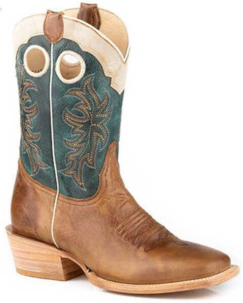 Roper Men's Ride Em' Cowboy Western Boots - Square Toe, Brown, hi-res