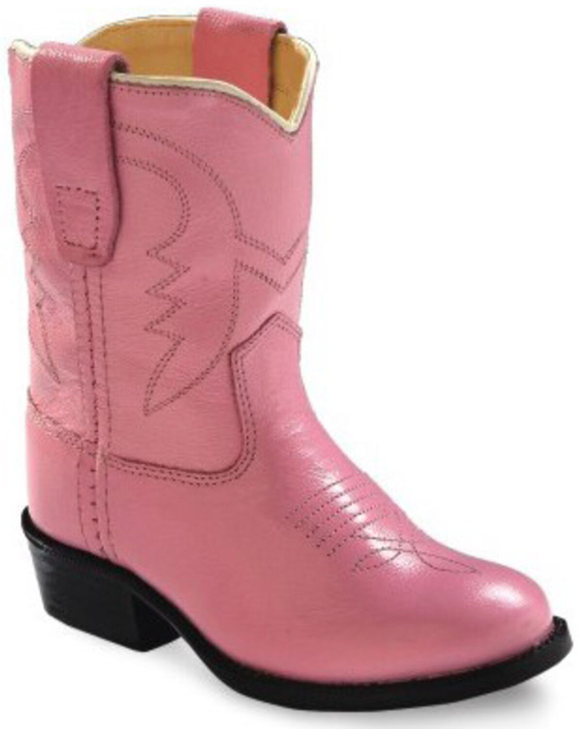 Image #1 - Old West Toddler Girls' Western Boots - Round Toe, Pink, hi-res