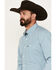 Image #2 - George Strait by Wrangler Men's Plaid Print Long Sleeve Button-Down Western Shirt - Big, Aqua, hi-res