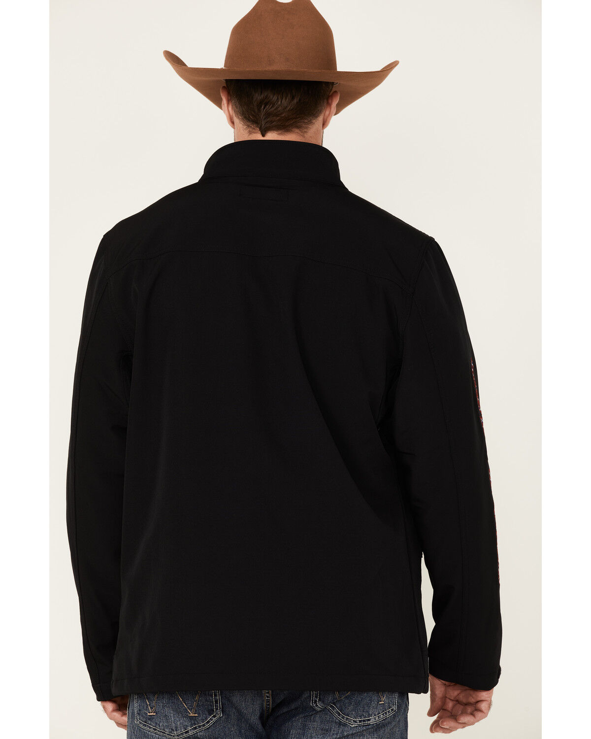 Image #4 - Cody James Core Men's American Embroidered Sleeve Zip-Front Steamboat Jacket, Black, hi-res