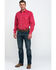 Resistol Men's Connemara Med Plaid Long Sleeve Western Shirt , Pink, hi-res