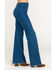 Flying Tomato Women's High Rise Distressed Flare Jeans, Blue, hi-res