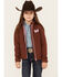 Image #1 - Shyanne Girls' Butterfly Embroidered Softshell Jacket, Chocolate, hi-res