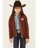 Image #1 - Shyanne Girls' Butterfly Embroidered Softshell Jacket , Chocolate, hi-res