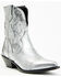 Image #1 - Free People Women's Way Out West Metallic Western Boots - Snip Toe, Silver, hi-res