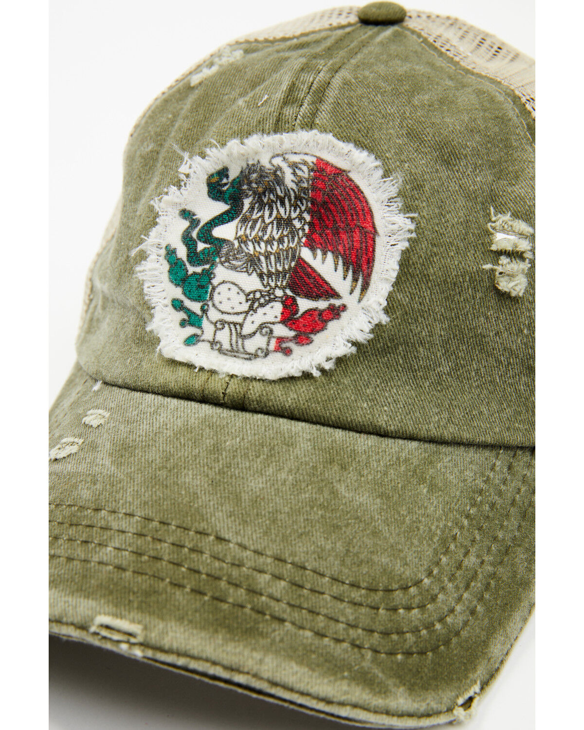 Image #2 - Cody James Men's Mexican Flag Eagle Ball Cap, Olive, hi-res
