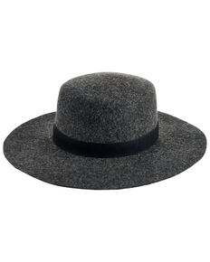 San Diego Hat Company Women's Grey Wide Wool Felt Boater Hat , Grey, hi-res