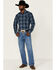 Image #3 - Blue Ranchwear Men's Large Plaid Long Sleeve Snap Western Shirt, Blue, hi-res