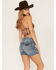 Image #4 - Shyanne Women's Floral Print Smocked Halter Crop Top, Chestnut, hi-res