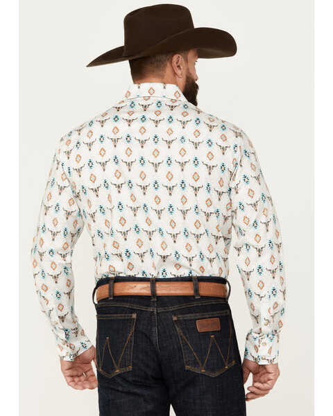 Image #4 - Rock & Roll Denim Men's Southwestern Print Long Sleeve Snap Stretch Western Shirt, Natural, hi-res