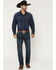 Image #1 - Cinch Men's Silver Label Dark Wash Mid Rise Slim Straight Performance Jeans, Dark Stone, hi-res
