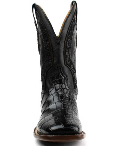 Image #4 - El Dorado Men's American Alligator Exotic Western Boots - Broad Square Toe, Chocolate, hi-res