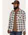 Image #1 - Flag & Anthem Men's Albee Dobby Stripe Plaid Print Long Sleeve Button Down Shirt, Cream, hi-res