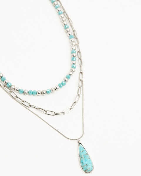 Shyanne Women's Ridge Canyon Turquoise Layered Necklace , Silver, hi-res