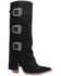Image #2 - Dingo Women's Buckle Bunny Tall Western Boots - Round Toe, Black, hi-res