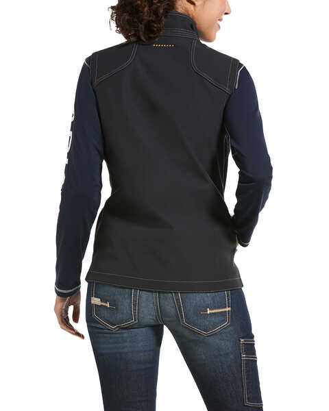 Image #2 - Ariat Women's Black Rebar Stretch Canvas Softshell Vest, Black, hi-res