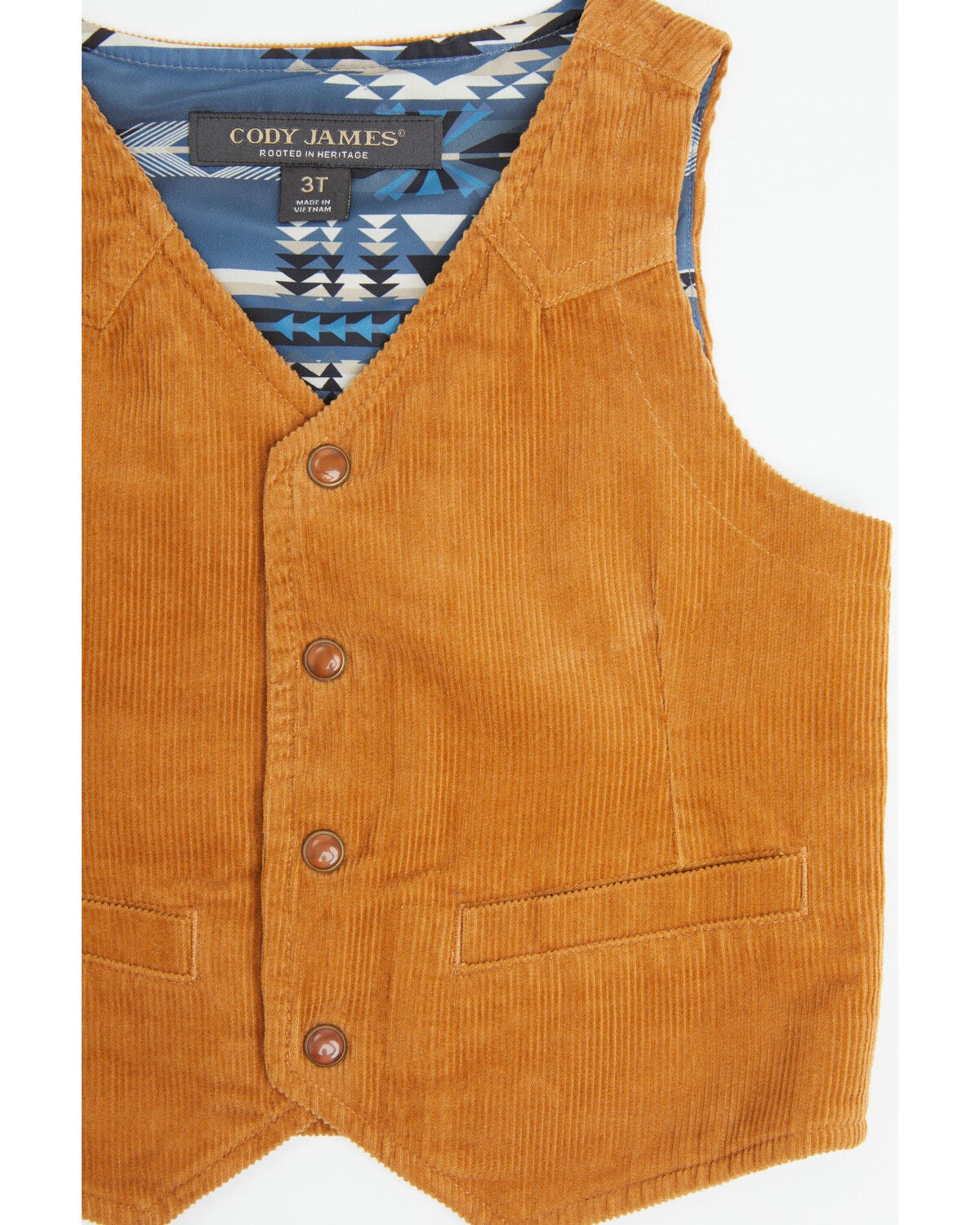 Image #2 - Cody James Toddler Boys' William Corduroy Snap Vest, Tan, hi-res