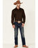 Roper Men's Amarillo Collection Solid Long Sleeve Western Shirt, Brown, hi-res