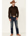 Image #3 - Roper Men's Amarillo Collection Solid Long Sleeve Western Shirt, Brown, hi-res
