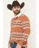 Image #3 - RANK 45® Men's Southwestern Striped Rugby Polo Shirt, Cognac, hi-res