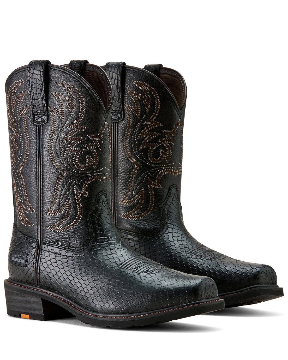 Image #3 - Ariat Men's Ironside Pull-On Work Boots - Steel Toe, Black, hi-res